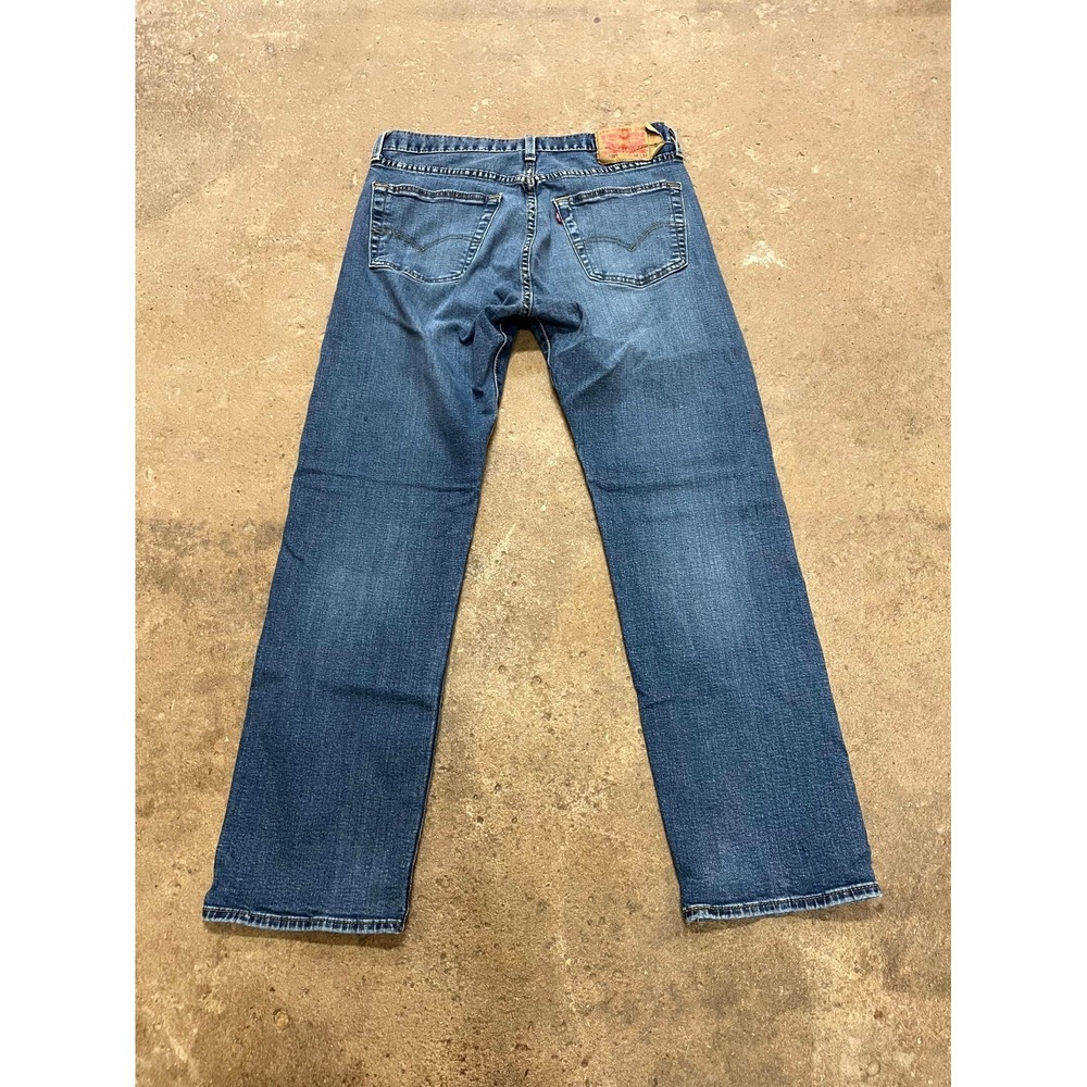 Levi's 501 Original Jeans Mens 34x32 Blue Denim Cotton Stretch Mid Rise Straight - Picture 11 of 16